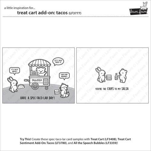 Lawn Fawn Clear Stamps 3"X4"-Treat Cart Add-On: Tacos - 5A0032HV-1H483 Lawn Fawn Clear Stamps 3"X4"-Treat Cart Add-On: Tacos - 5A0032HV-1H483