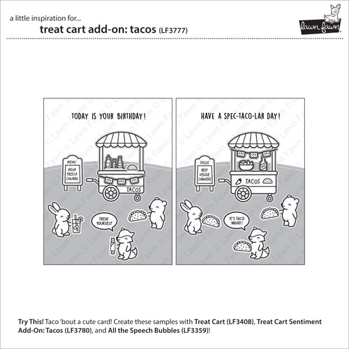 Lawn Fawn Clear Stamps 3"X4"-Treat Cart Add-On: Tacos - 5A0032HV-1H483 Lawn Fawn Clear Stamps 3"X4"-Treat Cart Add-On: Tacos - 5A0032HV-1H483