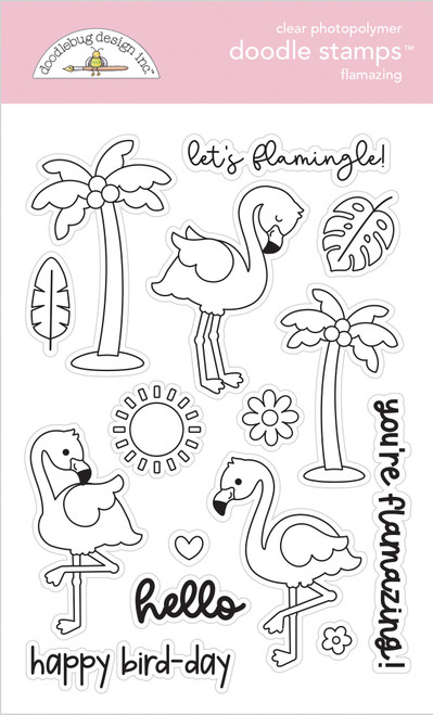 Doodlebug Clear Doodle Stamps-Flamazing, Summer Fun - 5A00349Z-1H60M - 842715089167