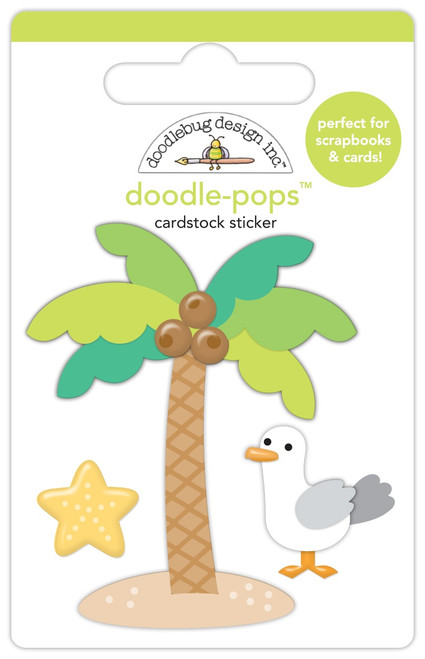 6 Pack Doodlebug Doodle-Pops 3D Sticker-Palm Beach, Summer Fun 5A00349D-1H5ZK - 842715089006