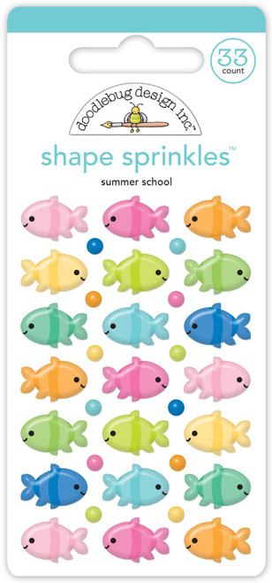 Doodlebug Sprinkles Adhesive Enamel Shapes-Summer School, Summer Fun 5A00349H-1H60Y - 842715088948