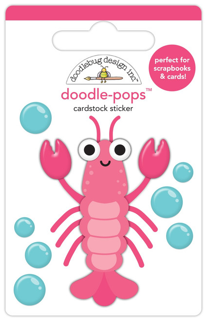 6 Pack Doodlebug Doodle-Pops 3D Sticker-Louie Lobster, Summer Fun 5A0034B6-1H60F - 842715088986