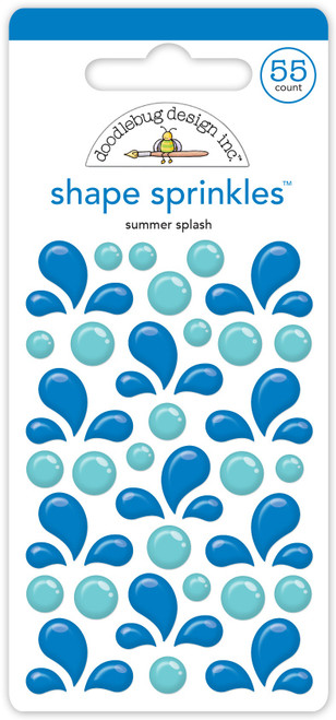 3 Pack Doodlebug Sprinkles Adhesive Enamel Shapes-Summer Splash, Summer Fun 5A00349M-1H5ZW - 842715088955