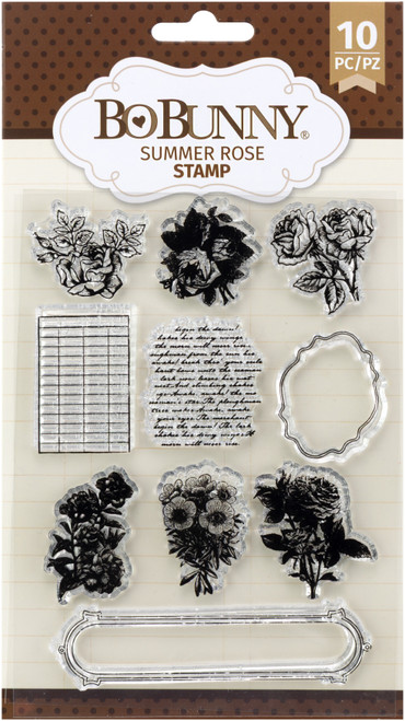 BoBunny Clear Stamps-Summer Rose - 5A002QGQ-1GS7Z - 765468091709