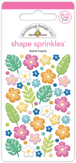 3 Pack Doodlebug Sprinkles Adhesive Enamel Shapes-Island Tropics, Summer Fun 5A003492-1H604 - 842715088924