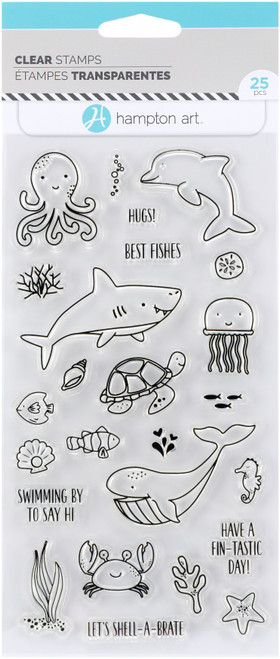 American Crafts Hampton Art Clear Stamps-Swimming By - 5A002WWJ-1GXQS - 729632220029