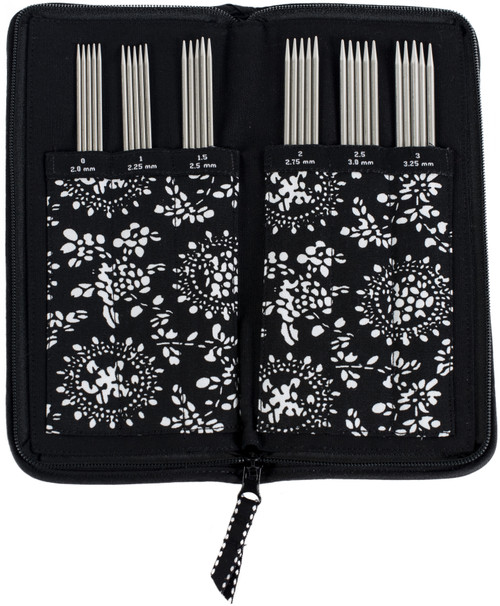 ChiaoGoo Double Point Stainless Steel Knitting Needle 6" Set-Red Ribbon 6600