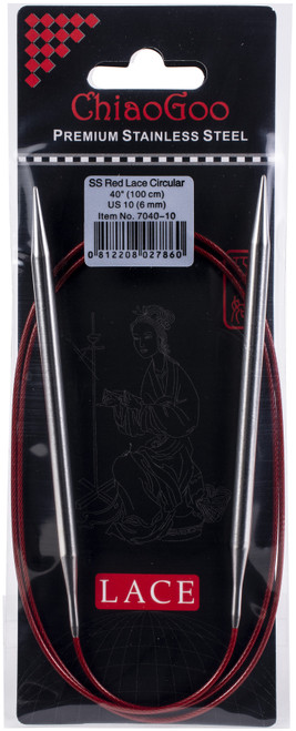 ChiaoGoo Red Lace Stainless Circular Knitting Needles 40"-Size 10/6mm - 7040-10 - 812208027860