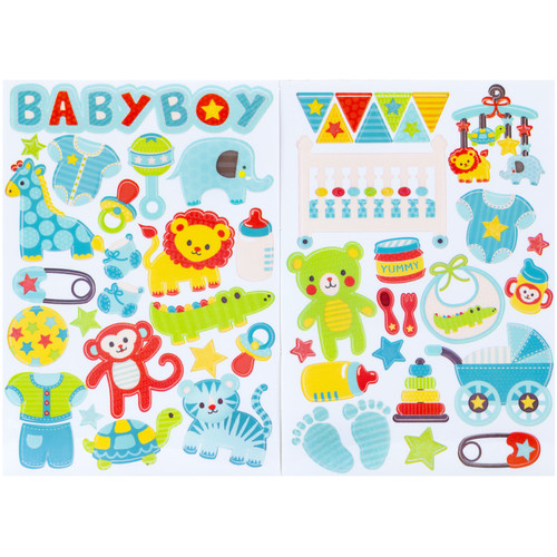 3 Pack - Sticko Themed Flip Pack Stickers 165/Pkg-Baby Boy - 52-60170