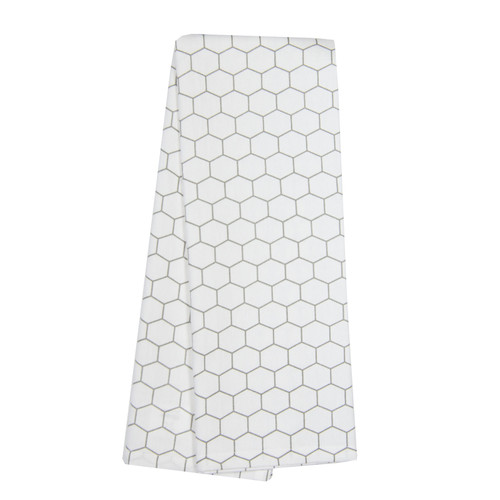3 Pack - Dunroven House Printed Gray Tea Towel 20"X28"-Honeycomb Design - 5A0031WX-1H3JK - 875025000157