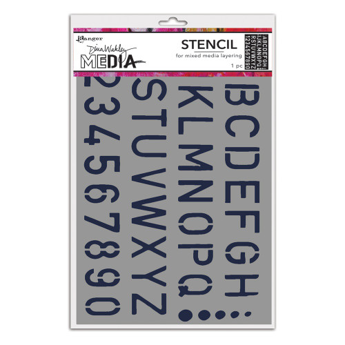 Dina Wakley Cling Stencils-School Style Alpha - 5A00341Y-1H5RQ - 789541087748