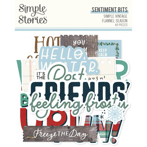 3 Pack - Simple Vintage Flannel Season Bits & Pieces Die-Cuts-Sentiment - 5A0034TB-1H6BZ - 810191520184