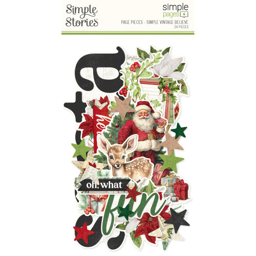 3 Pack - Simple Stories Simple Pages Page Pieces-Simple Vintage Believe - 5A0034V3-1H6BT - 810191520894