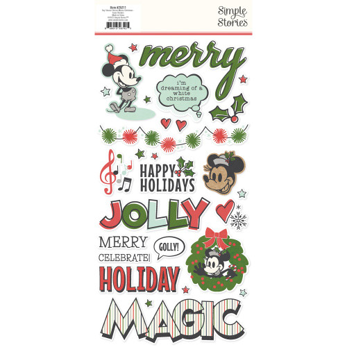 3 Pack - Simple Stories Foam Stickers-Say Cheese Classic Mouse Christmas - 5A0034Y2-1H6CM