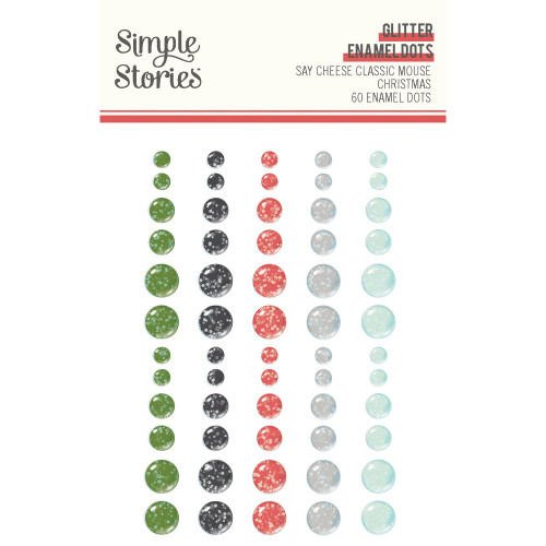 3 Pack Simple Stories Glitter Enamel Dots 60/Pkg-Say Cheese Classic Mouse Christmas 5A0034VJ-1H6CP - 860013587949