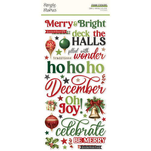 2 Pack - Simple Stories Foam Stickers-Simple Vintage Believe - 5A0034WG-1H6CN - 810191520863