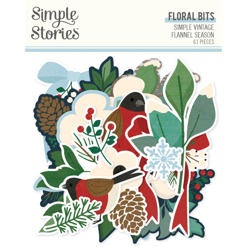 3 Pack - Simple Vintage Flannel Season Bits & Pieces Die-Cuts-Floral - 5A0034VX-1H6CF - 810191520177