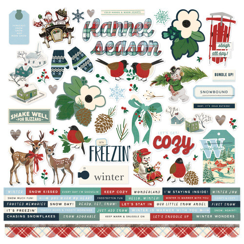 4 Pack - Simple Stories Cardstock Stickers 12"X12"-Simple Vintage Flannel Season - 5A0034WB-1H6CX - 810191520009