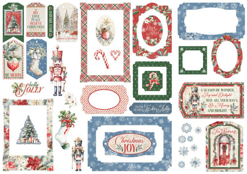 2 Pack - Graphic 45 Chipboard Die-Cuts-Tags & Frames, Deck The Halls - 5A003502-1H6JB