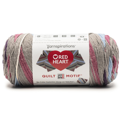 3 Pack Red Heart All In One Quilt Motif Yarn-Enduring 5A002X8M-1GY7C - 073650098451