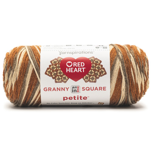 3 Pack - Red Heart All In One Granny Square Petite Yarn-Mocha - 5A002X8L-1GY7G - 073650095511