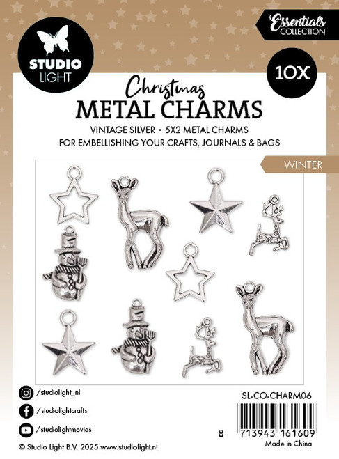 3 Pack - Studio Light Essentials Metal Charms 10/Pkg-Winter - 5A002Y9Q-1GZ7R 3 Pack - Studio Light Essentials Metal Charms 10/Pkg-Winter - 5A002Y9Q-1GZ7R