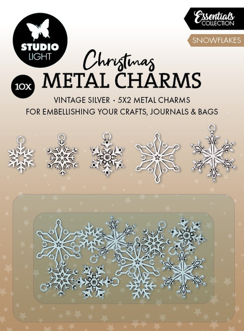 3 Pack - Studio Light Essentials Metal Charms 10/Pkg-Snowflakes - 5A002YBH-1GZ7L - 8713943161593 3 Pack - Studio Light Essentials Metal Charms 10/Pkg-Snowflakes - 5A002YBH-1GZ7L - 8713943161593