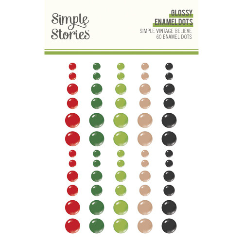 3 Pack - Simple Stories Glossy Enamel Dots 60/Pkg-Simple Vintage Believe - 5A0034XR-1H69S - 810191520887