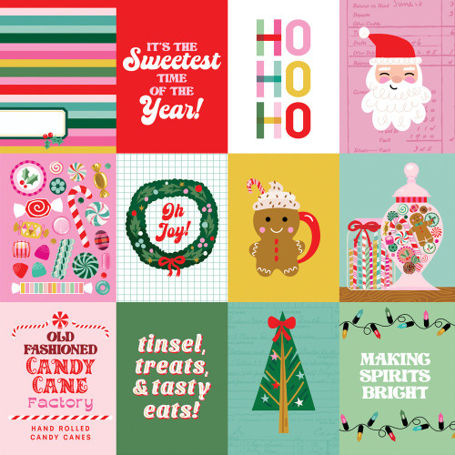 25 Pack - Hard Candy Christmas Double-Sided Cardstock 12"X12"-3X4 Elements - 5A0034YC-1H6B4