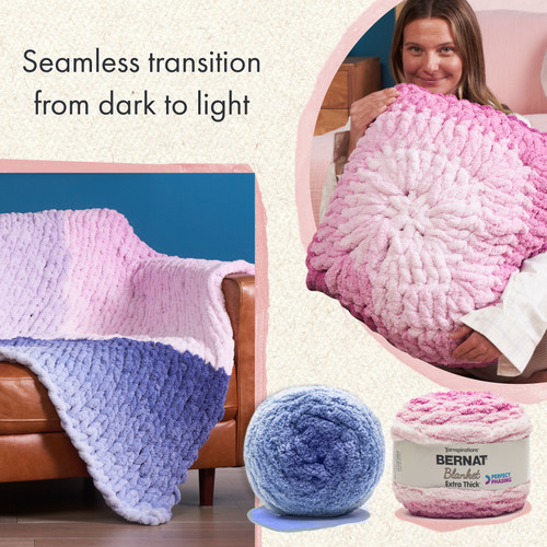 12 Pack - Bernat Blanket Extra Thick Perfect Phasing Yarn-Coal - 5A002LPF-1GNGD