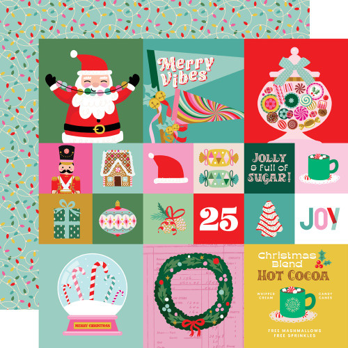 25 Pack Hard Candy Christmas Double-Sided Cardstock 12"X12"-2X2/4X4 Elements 5A0034YC-1H6BL - 810191521068