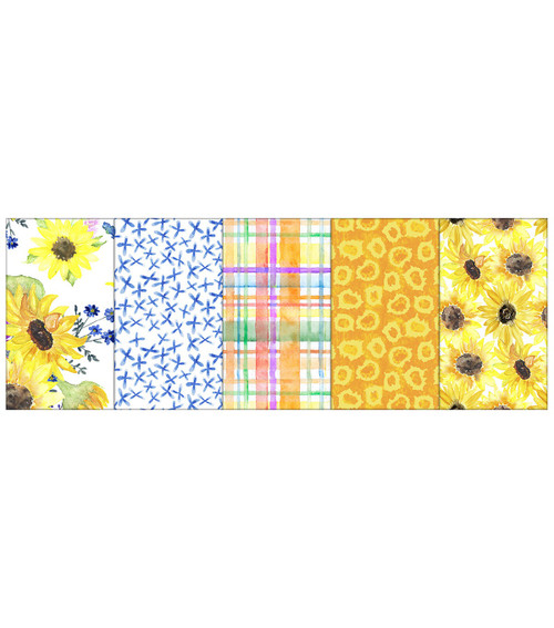 2 Pack - Fabric Editions Fabric Palette Assortment 10"X10" 20/Pkg-5 Each Of 4 Designs -Sunflower - 5A00343V-1H5T5