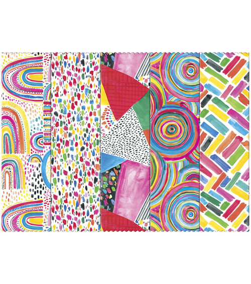 2 Pack - Fabric Editions Fabric Palette Assortment 10"X10" 20/Pkg-5 Each Of 4 Designs -Rainbows - 5A00343P-1H5T7