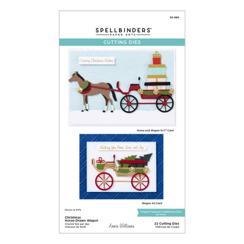 Spellbinders Etched Dies By Annie Williams-Christmas Horse-Drawn Wagon - 5A00351L-1H6L6 - 810176105900 Spellbinders Etched Dies By Annie Williams-Christmas Horse-Drawn Wagon - 5A00351L-1H6L6 - 810176105900