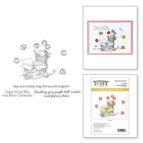 House Mouse Cling Rubber Stamp-Jingle Bell Wishes - 5A00352P-1H6LJ House Mouse Cling Rubber Stamp-Jingle Bell Wishes - 5A00352P-1H6LJ