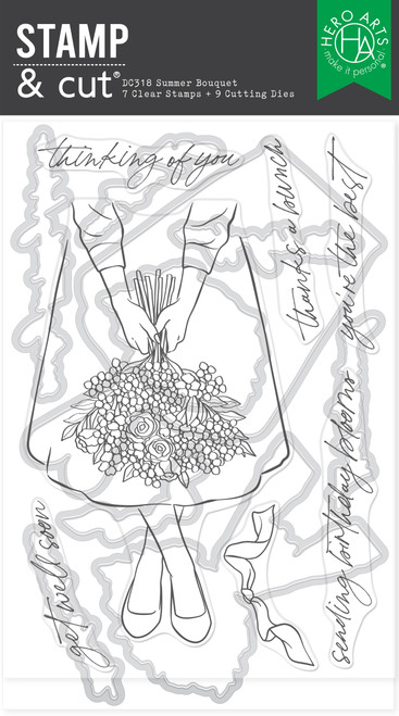 Hero Arts Stamp & Cut-Summer Bouquet - 5A003536-1H6LQ - 085700948937 Hero Arts Stamp & Cut-Summer Bouquet - 5A003536-1H6LQ - 085700948937