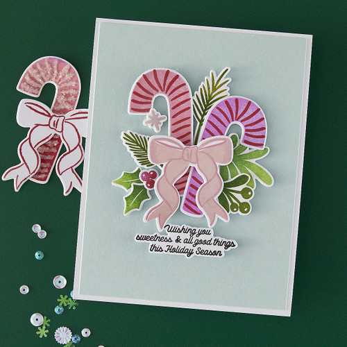 Hero Arts Stamp & Cut-Candy Cane Swag - 5A003529-1H6LR Hero Arts Stamp & Cut-Candy Cane Swag - 5A003529-1H6LR
