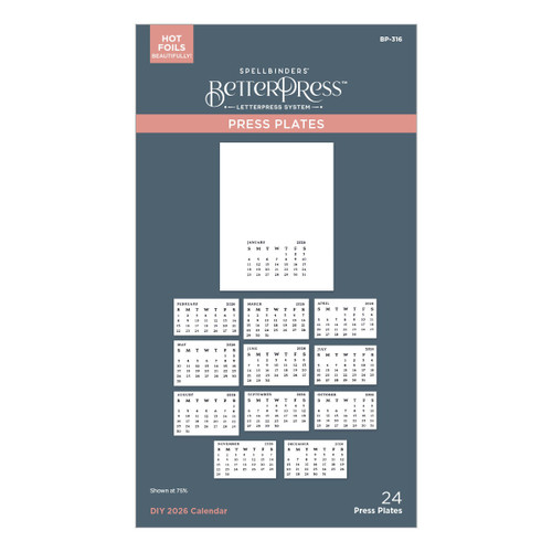 Spellbinders BetterPresss Plate From Wonderland-DIY 2026 Calendar - 5A003520-1H6LD - 810176106242