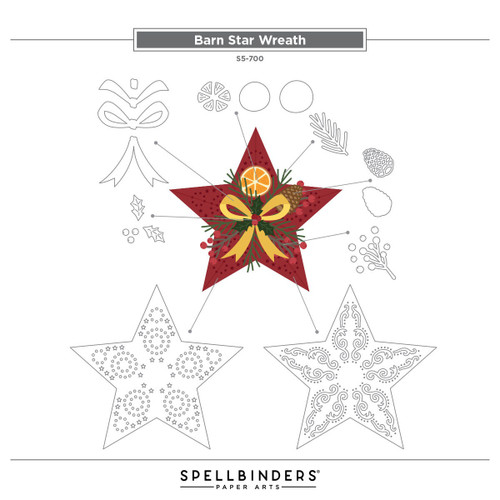 Spellbinders Etched Dies By Annie Williams-Barn Star Wreath 5A00352B-1H6LV