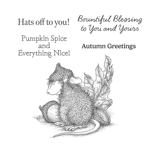 House Mouse Cling Rubber Stamp-Hats Off To You! - 5A00352C-1H6M3
