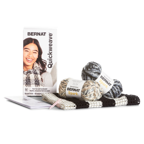 24 Pack - Bernat Scarf Weaving Kit-Gray Tartan - 5A002LPN-1GNFH 24 Pack - Bernat Scarf Weaving Kit-Gray Tartan - 5A002LPN-1GNFH