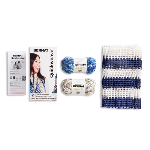 24 Pack - Bernat Scarf Weaving Kit-Blue Tartan - 5A002LR1-1GNDL 24 Pack - Bernat Scarf Weaving Kit-Blue Tartan - 5A002LR1-1GNDL