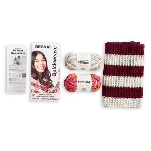 24 Pack - Bernat Scarf Weaving Kit-Burgundy Tartan - 5A002LPQ-1GNGB