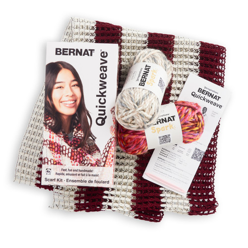 24 Pack - Bernat Scarf Weaving Kit-Burgundy Tartan - 5A002LPQ-1GNGB