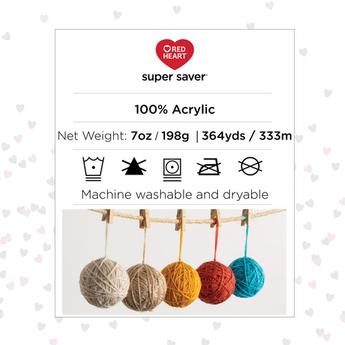 8 Pack Red Heart Super Saver Yarn 3/Pack-Bright Yellow 5A00216X-1G4C3