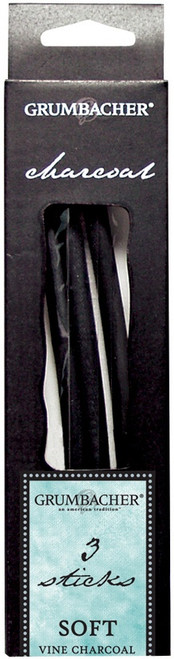 Grumbacher Vine Charcoal 3/Pkg-Soft - 5A0035BK-1H6NS - 014173369901