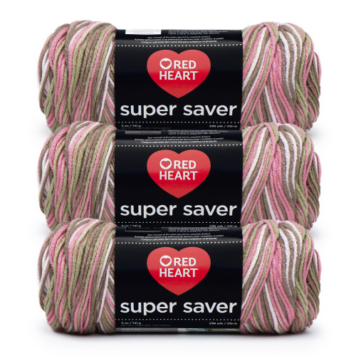 8 Pack - Red Heart Super Saver Yarn 3/Pack-Pink Camo - 5A00214J-1G4D6 - 726465500779