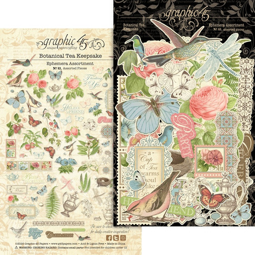 Graphic 45 Keepsake Kit With Exclusive Metal Die Set-Botanical Tea - 5A00350K-1H6J1