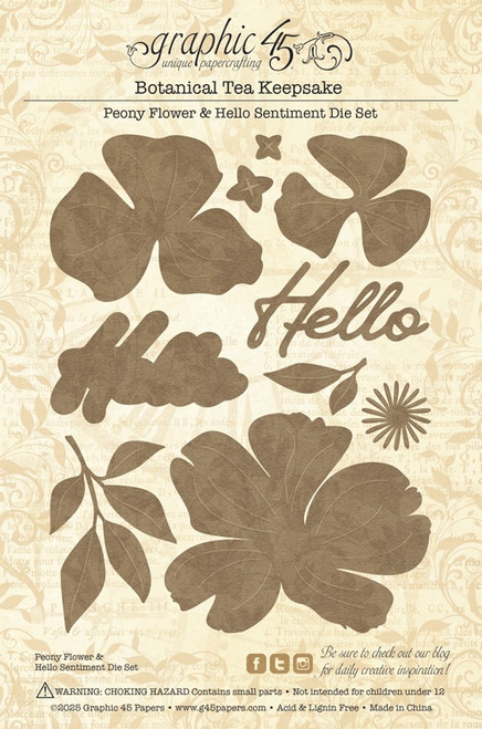 Graphic 45 Keepsake Kit With Exclusive Metal Die Set-Botanical Tea - 5A00350K-1H6J1 Graphic 45 Keepsake Kit With Exclusive Metal Die Set-Botanical Tea - 5A00350K-1H6J1