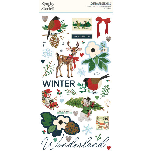 Simple Stories Chipboard Stickers 6"X12"-Simple Vintage Flannel Season - 5A0034WC-1H6C9 - 810191520153